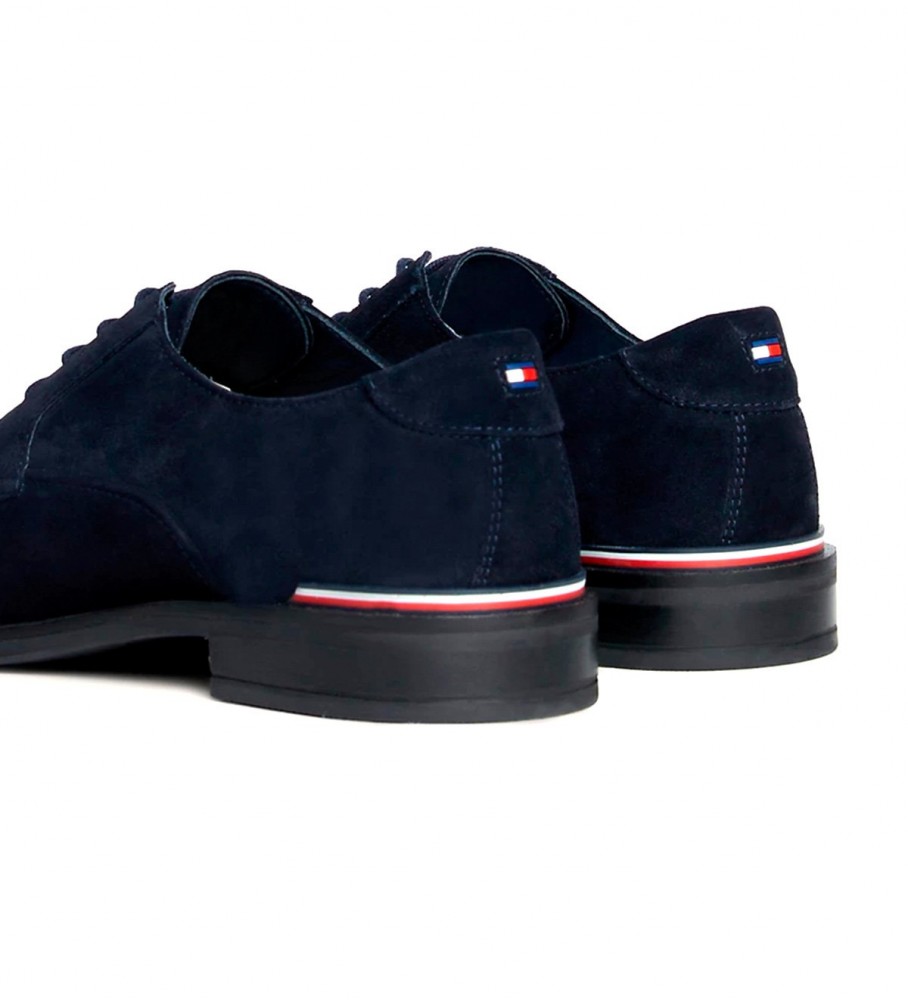 Sapatos Derby Tommy Hilfiger Signature em couro azul-marinho