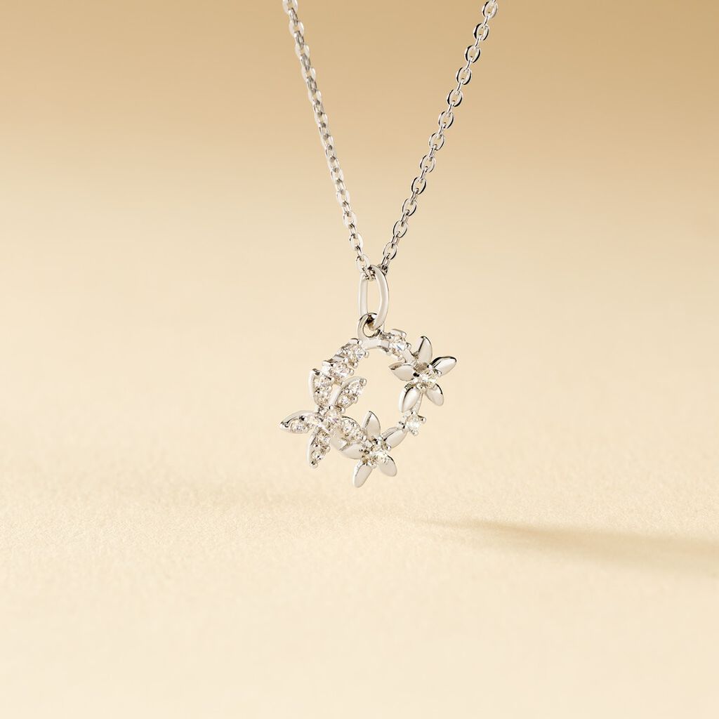 Collier Elinia Argent Blanc Oxyde De Zirconium