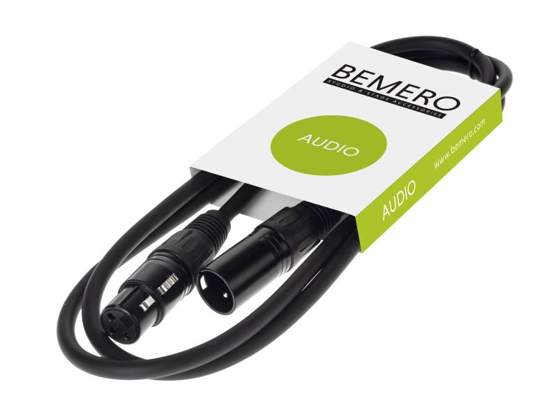 Bemero XLR-Kabel XLRf XLRm symmetrisch 0.75 m, Schwarz Professionelles, symmetrisches XLR-Mikrofon- und Linekabel