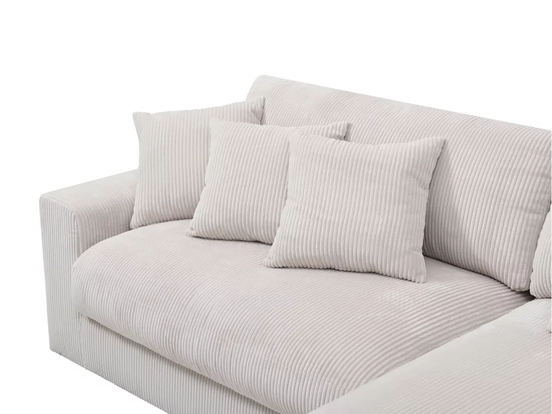Canapé d'angle réversible en tissu beige SIMUZA