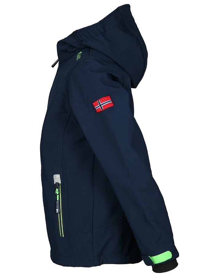 Softshell-JaKids TROLLFJORD in navy/light green