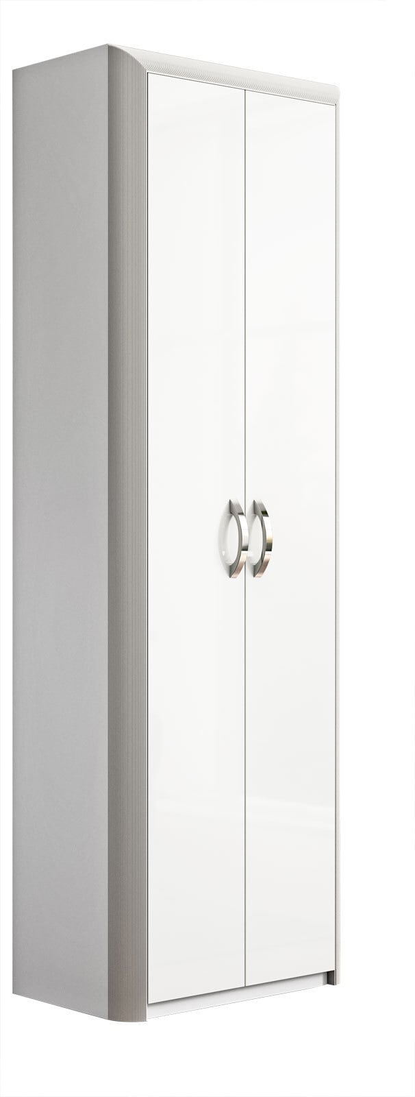 MONDO Garderobenschrank ENTRY Weiß/ Alu geriffelt