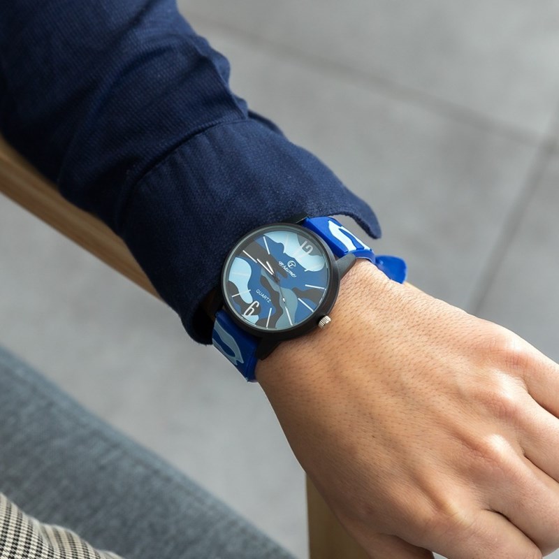 Montre Homme CHTIME bracelet Silicone Bleu