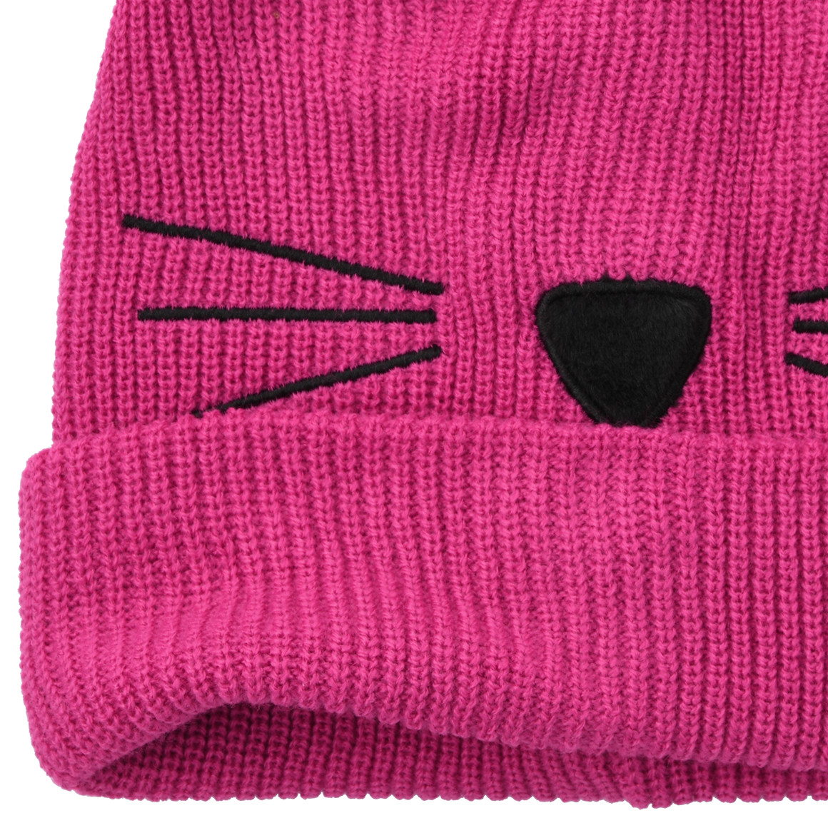 Yigga Mädchen Strickmütze im Katzen-Design pink