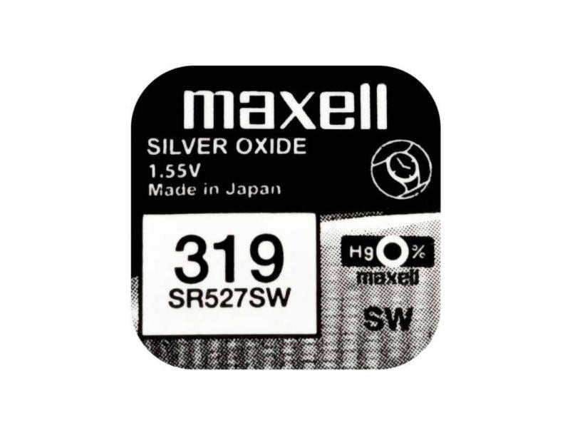 Maxell Europe LTD. Knopfzelle 319 SR527SW , 10 Stück Typ SR527SW (319), 10 Stück