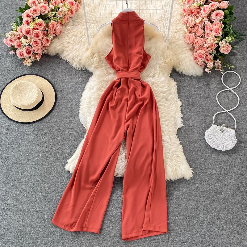Yearnin - Mouwloze jumpsuit met sjerp