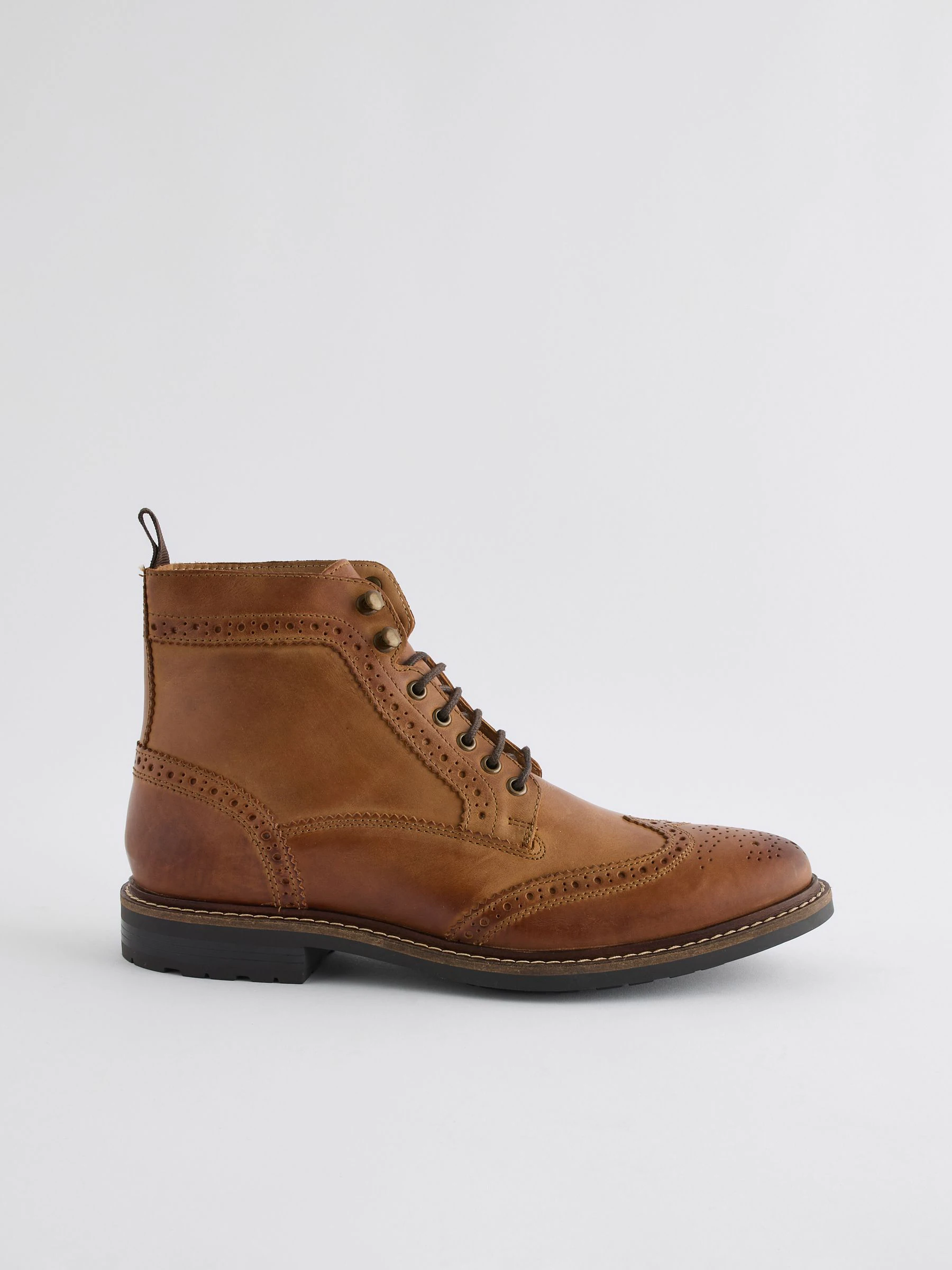 Lichtbruin - Leren brogue laarzen