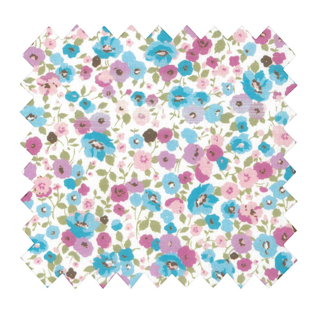 Tissu Coton Au Mètre Mini Fleurs Violet Et Bleuex1053