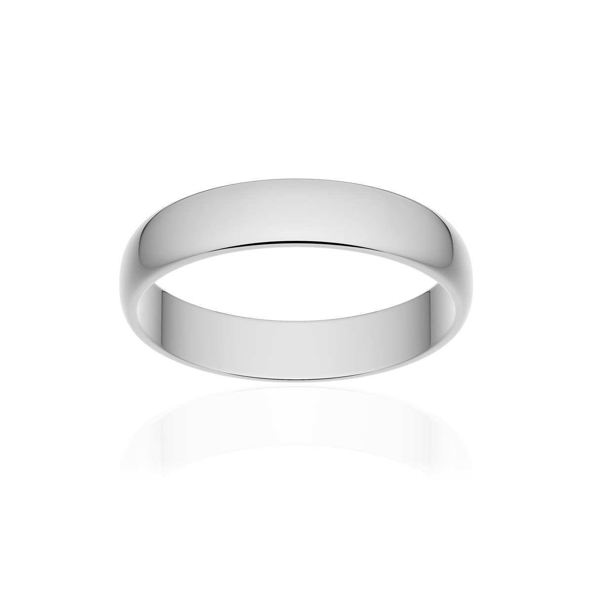 Alliance platine 950 poli demi-jonc 4 mm