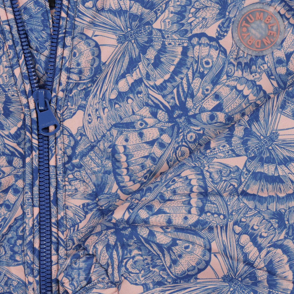 Tumble 'n Dry zomerjas Lilas met all over print blauw/lichtroze