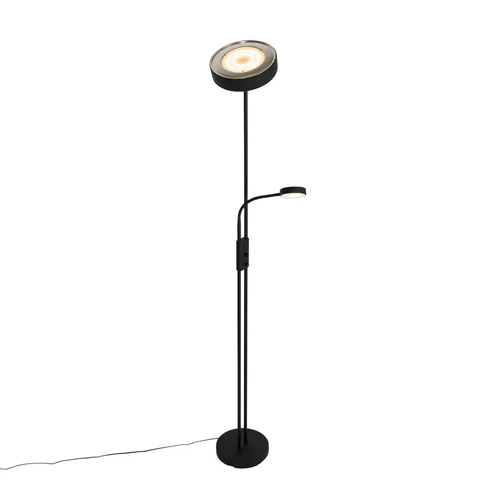 Qazqa vloerlampen kelso zwart geïntegreerde led