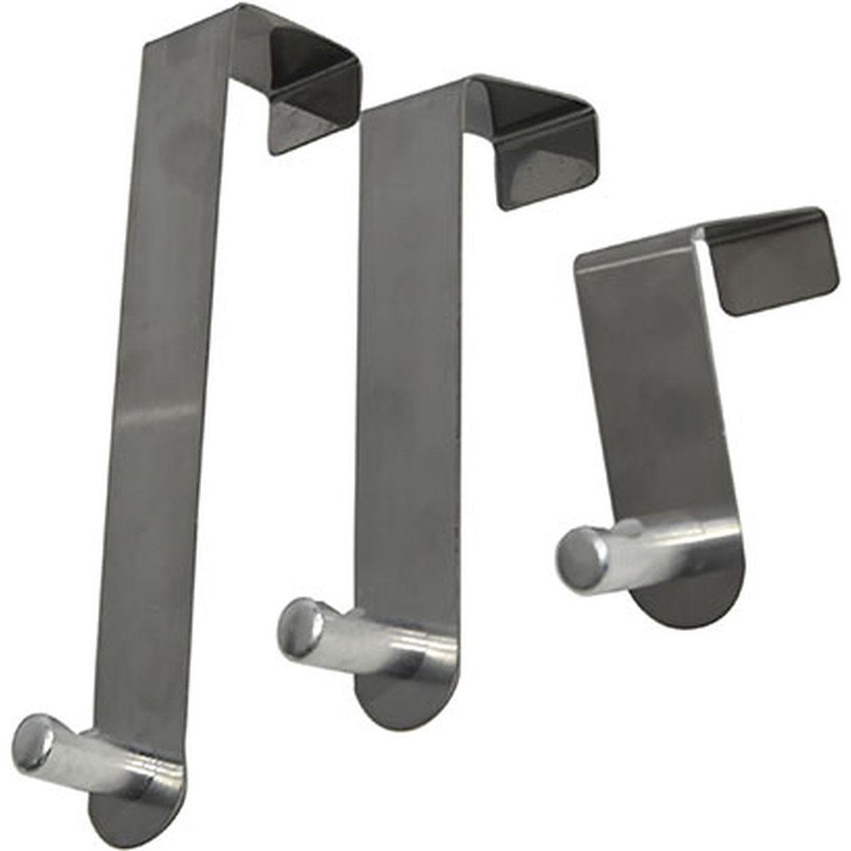 SET 3 PATERES ACIER INOXYDABLE POUR PORTE CHROME