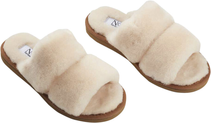 NATURES Collection Slippers Straps (of 100% New Zealand Sheepskin) Natur Nature