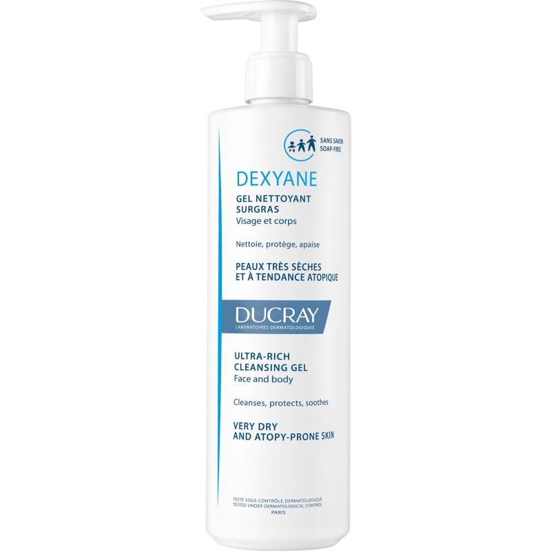 Gel nettoyant surgras Ducray Dexyane - Flacon-pompe de 400 ml