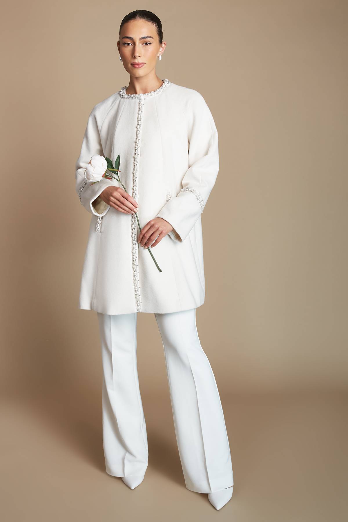 Coast Manteau Mi-long De Mariée Avec Détails En Strass