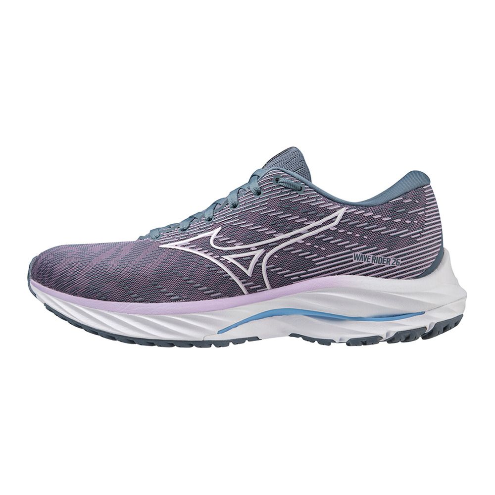 Mizuno WAVE RIDER 26 - Chaussures running Femme wisteria/white/china blue