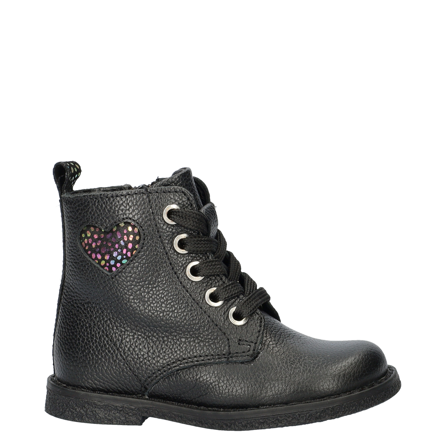meisjes veterboot Nelson Kids Zwart