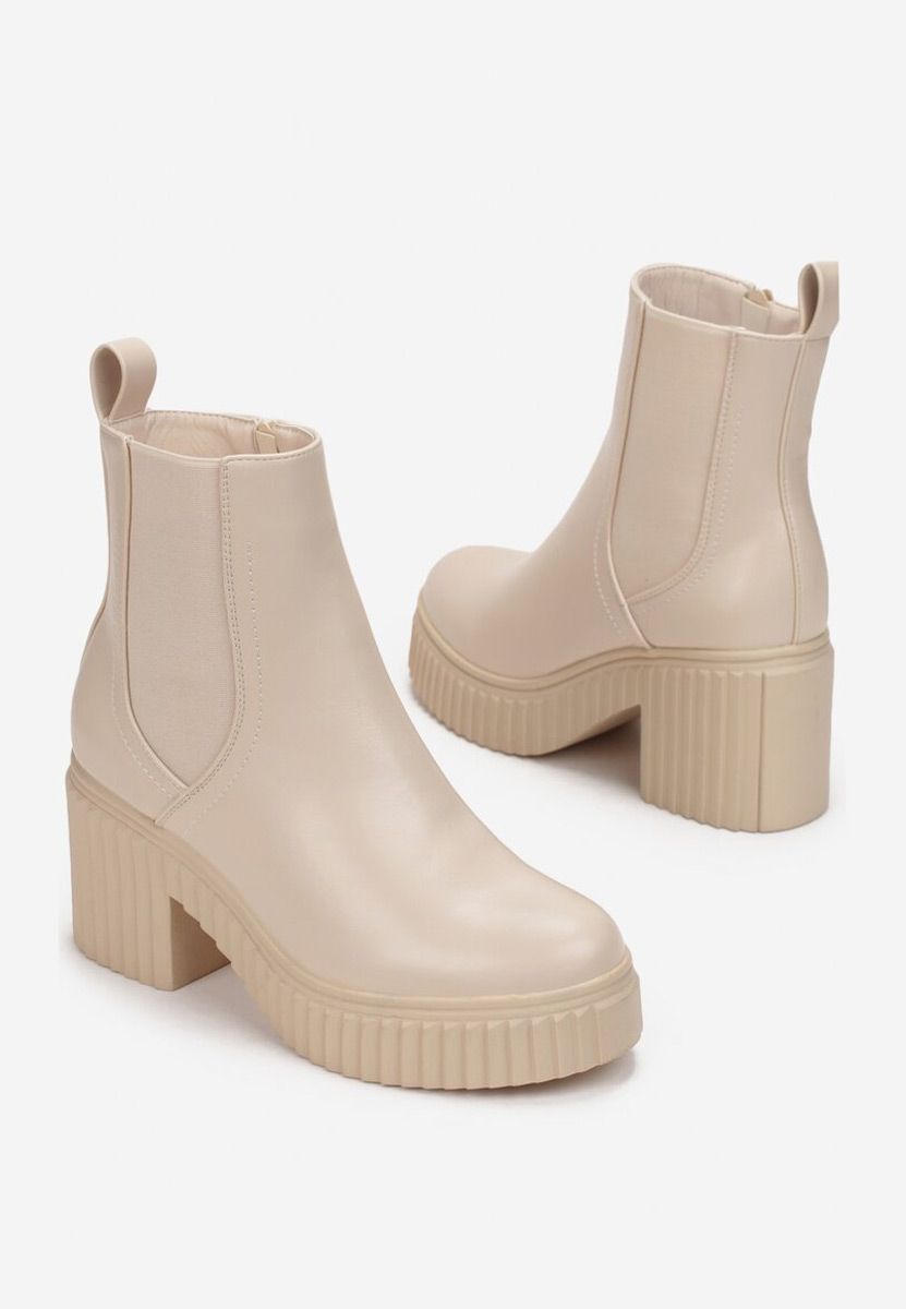 Bottines chelsea femme beige Enicena
