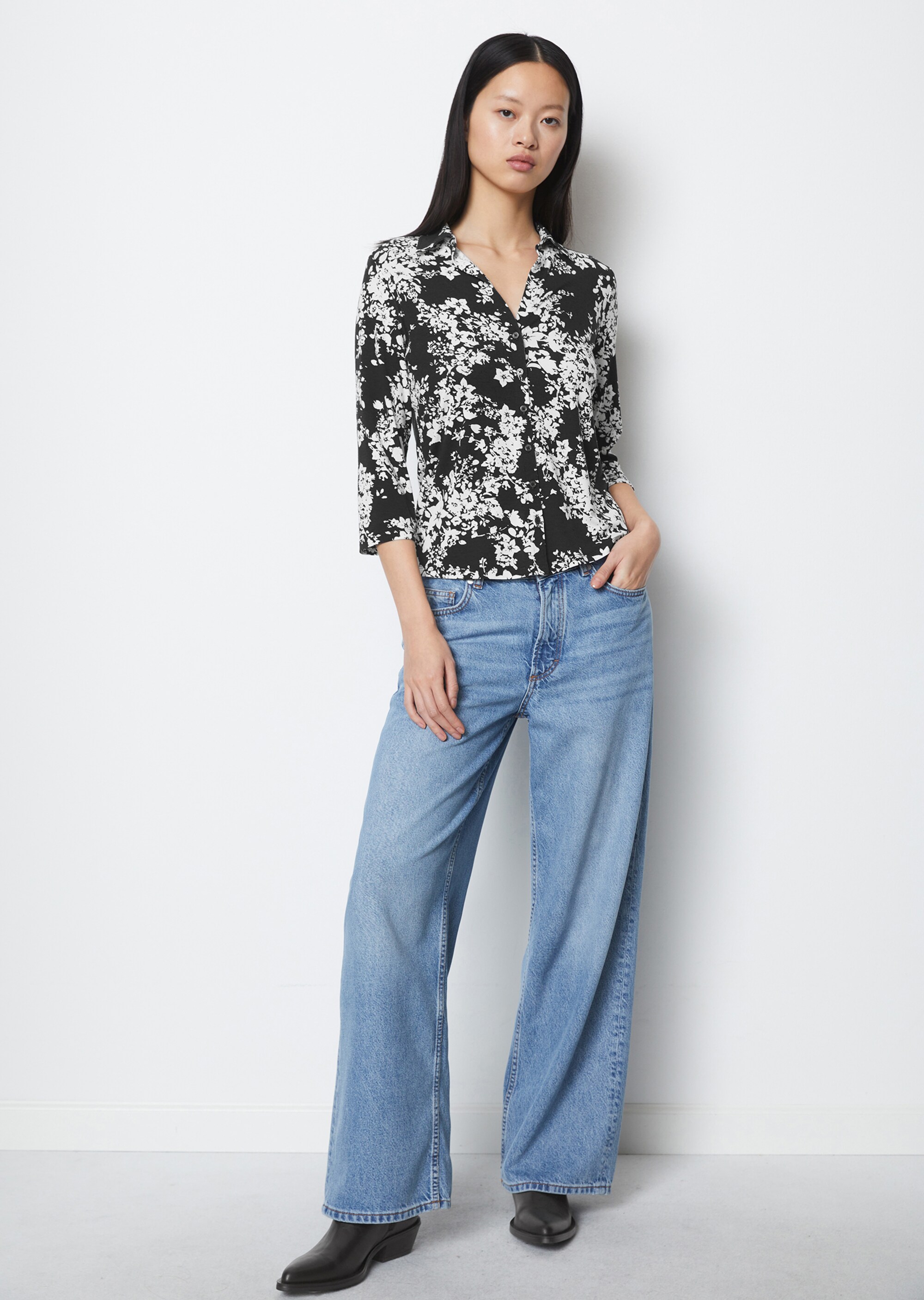 Jersey-Print-Bluse regularaus LENZING™ ECOVERO™