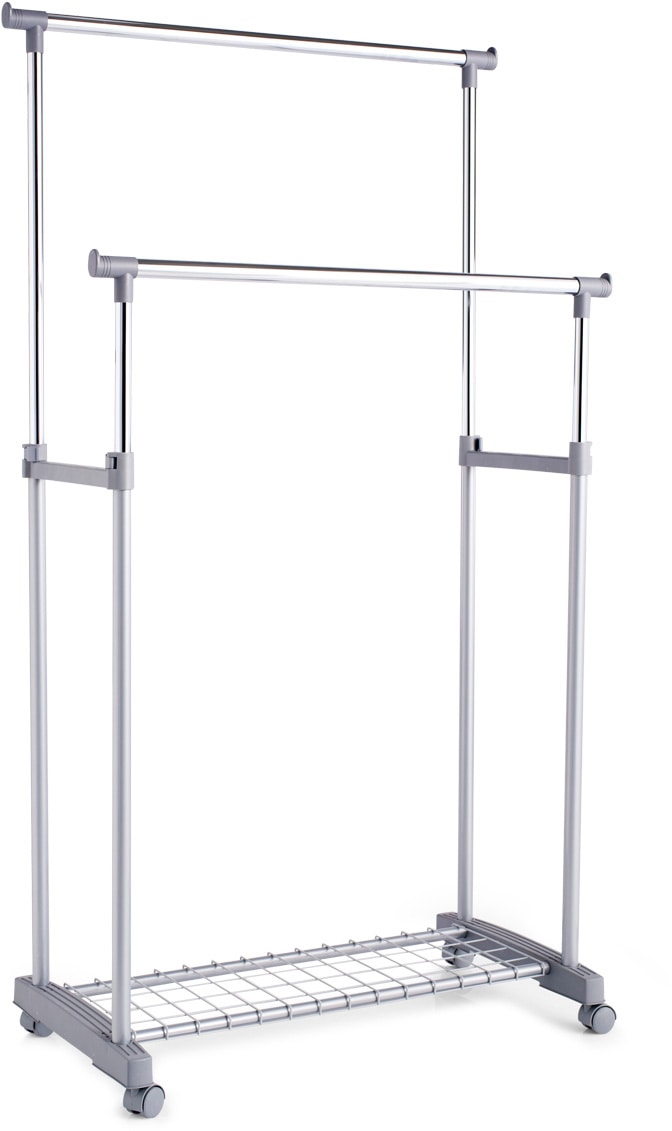 Zeller Present Kleiderständer auf Rollen, höhenverstellbar 93,5-170 cm