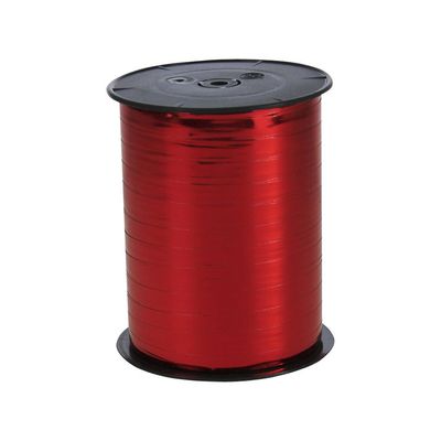 Maildor - Bolduc métallisé - ruban d'emballage 7 mm x 250 m - rouge