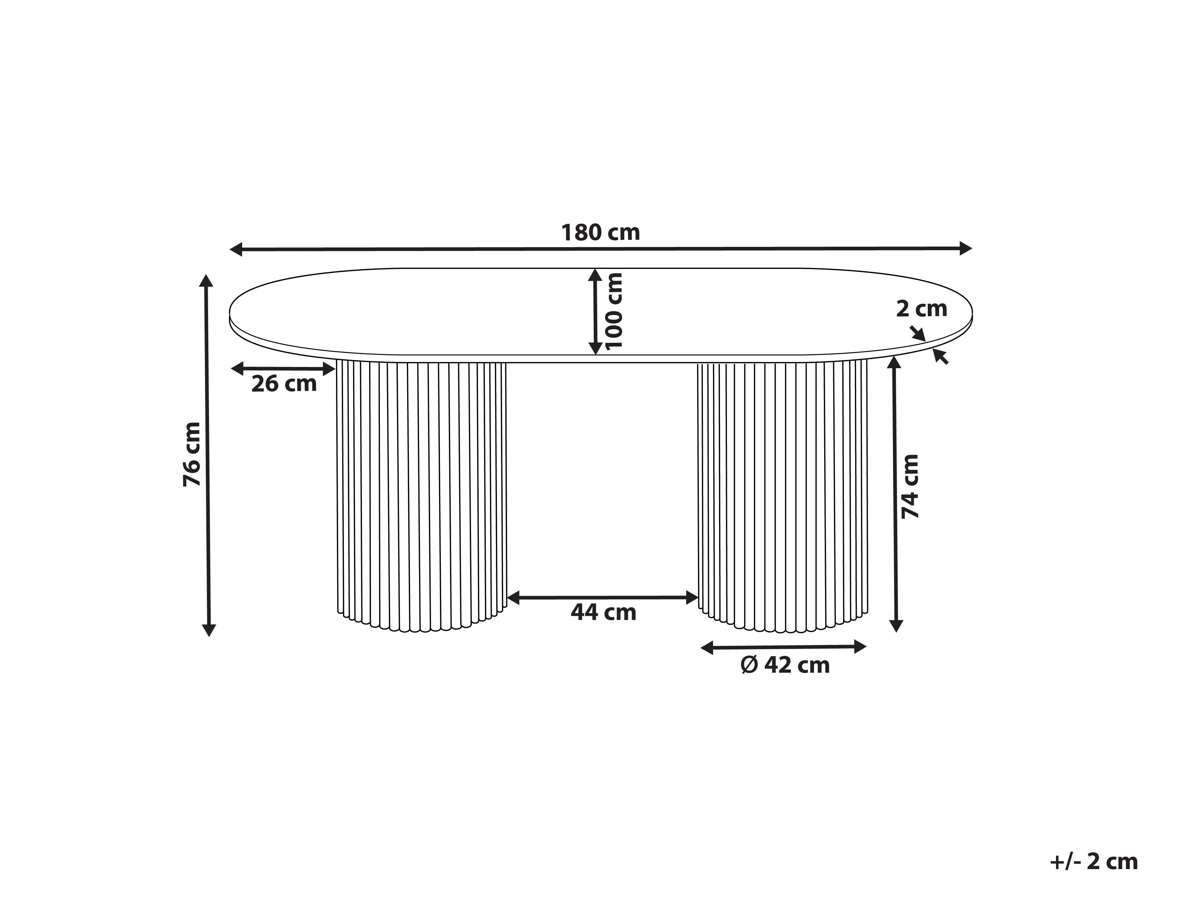 Eettafel SHERIDAN Zwart 100 cm 180 cm