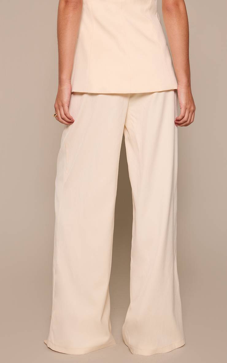 Crème Pantalon Droit Ajusté