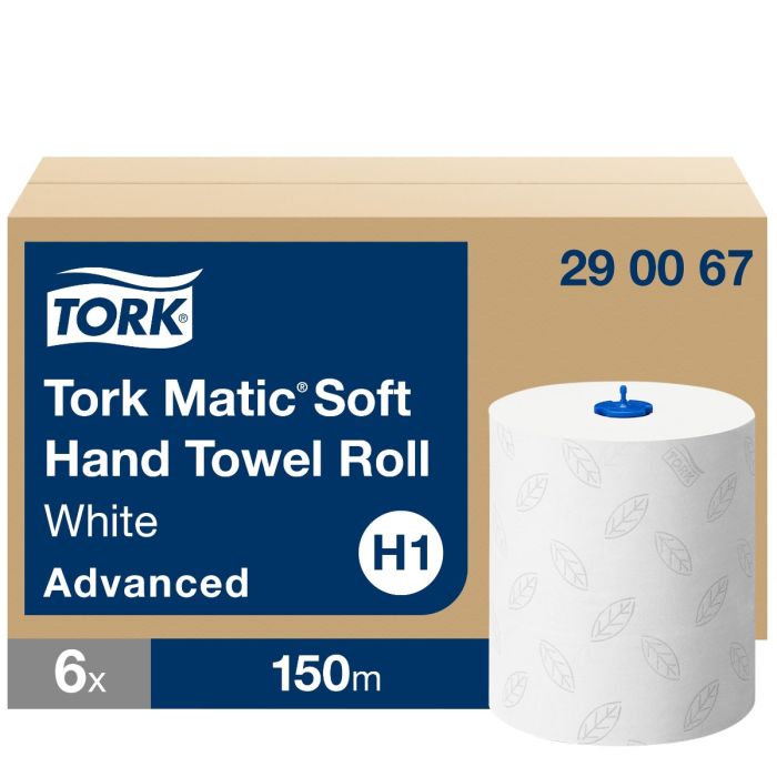 Tork Matic 290067 6st Soft Hand Towel Roll 2laags wit 150meter x 21cm Advanced a 6rollen (290067)