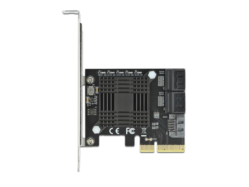 Delock SATA-Controller PCI-Ex4 - 5x SATA3 intern Delock 5 Port SATA PCI Express x4 Karte – Low Profile Formfaktor