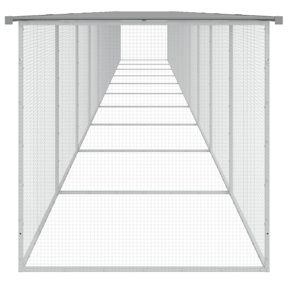 Poulailler avec toit gris clair 1003x98x90 cm acier galvanisé