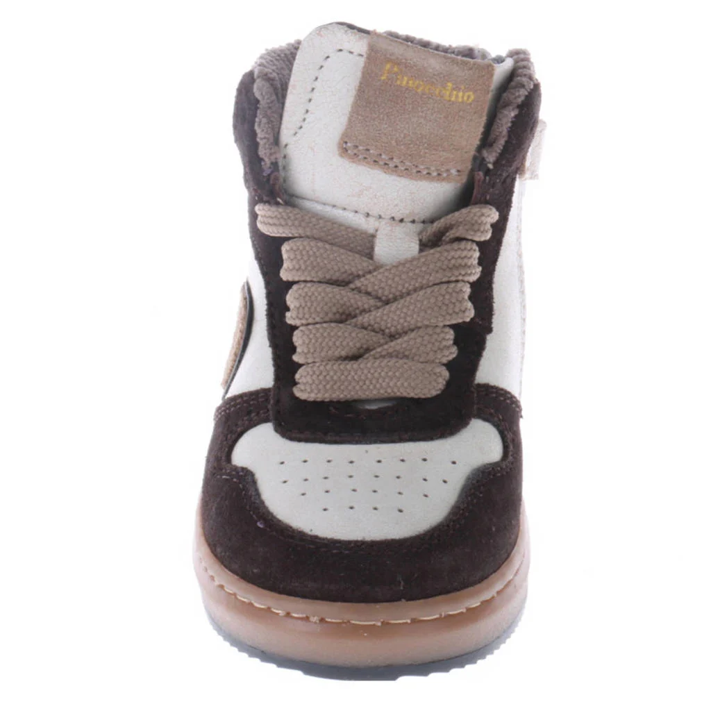 Pinocchio leren sneakers donkerbruin/wit