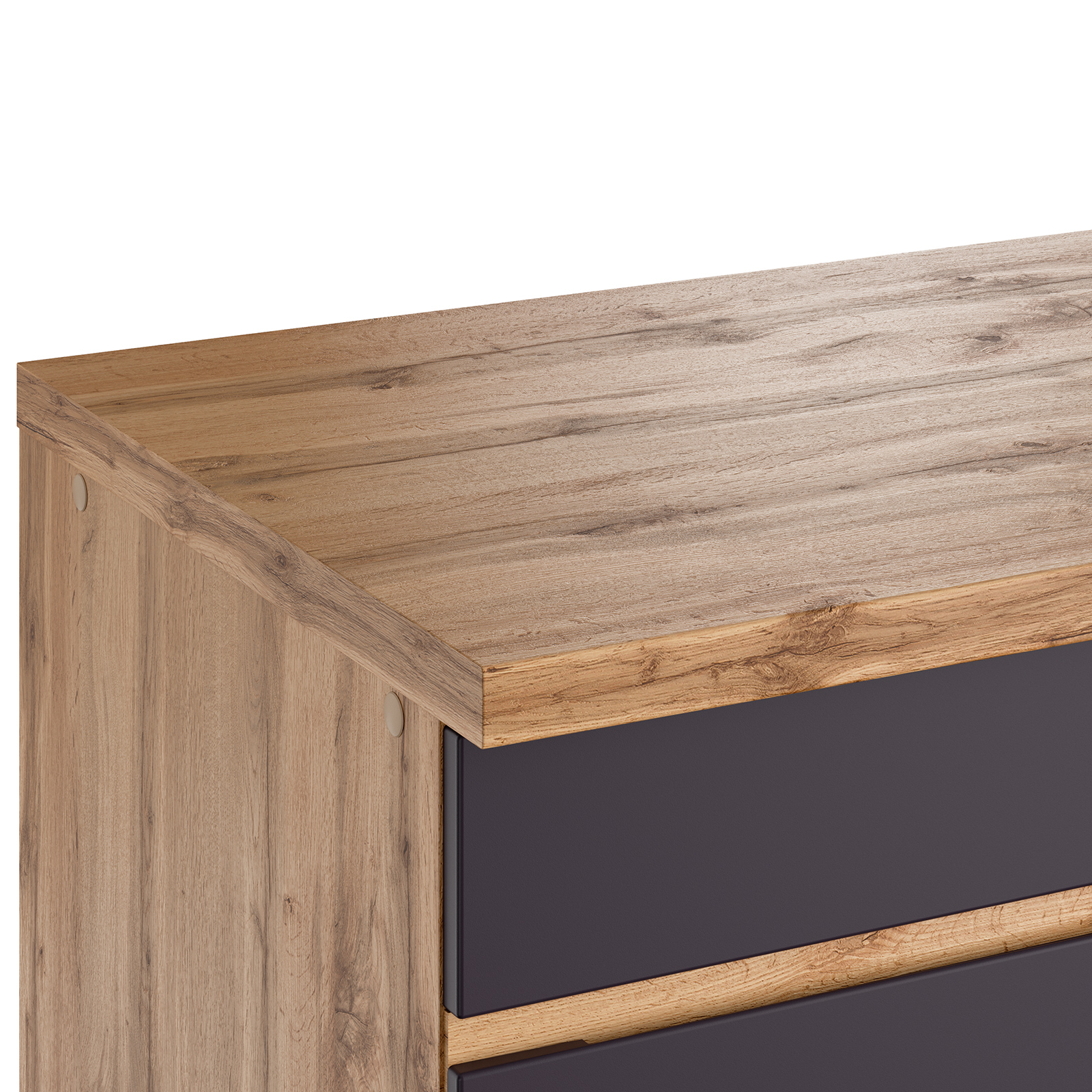 Küchenblock TURIN - matt grau - Wotan Eiche - 240 cm