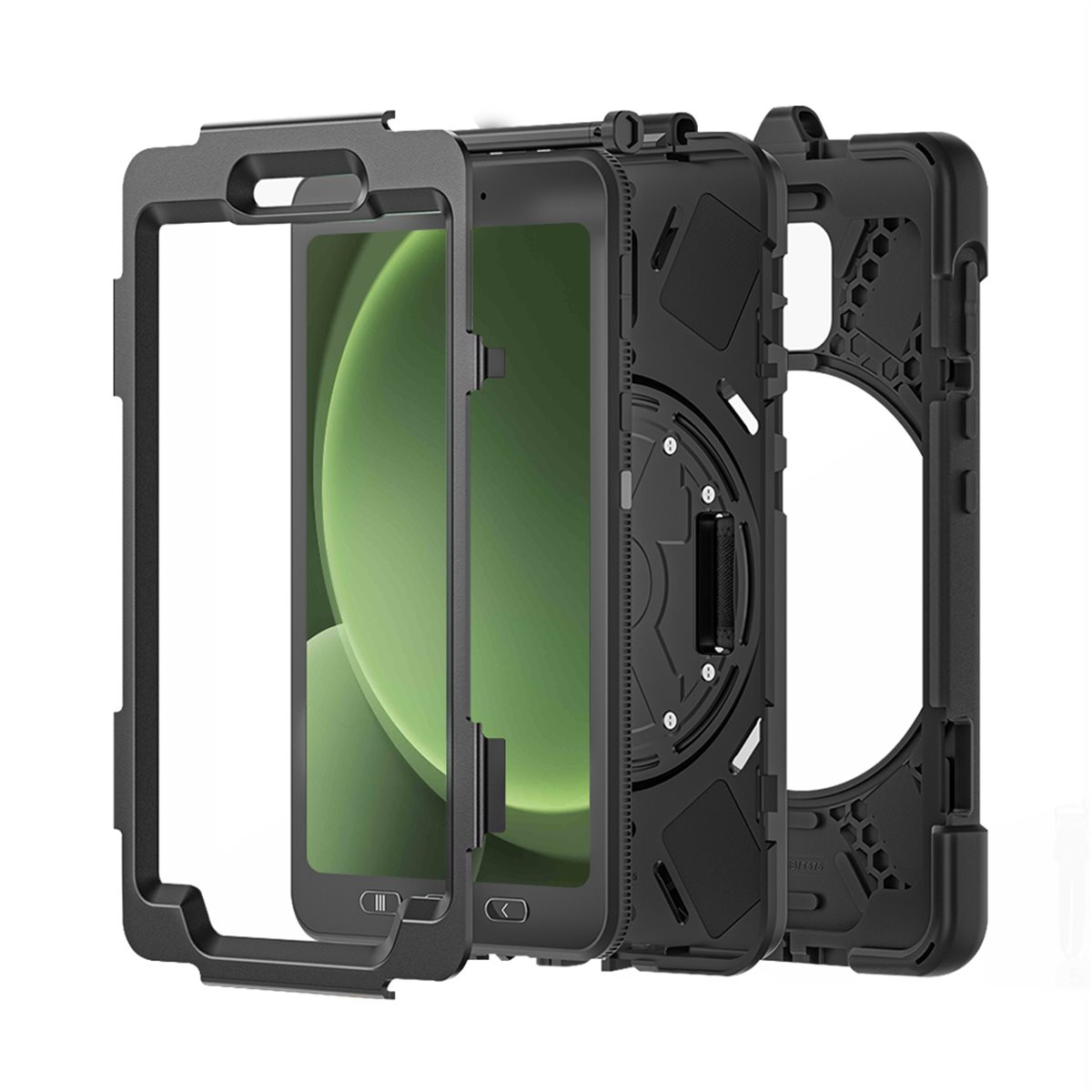 Samsung Galaxy Tab Active5 Peak 500m Hybrid Outdoor Hardcase Hülle mit Aufsteller   Handschlaufe (EGPE00167) - Schwarz