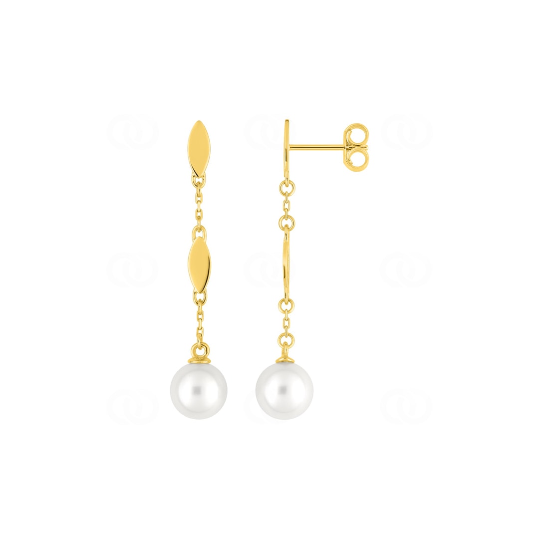 Ohrhänger 375/9 K Gelbgold mit Süsswasserzuchtperlen 6.0mm