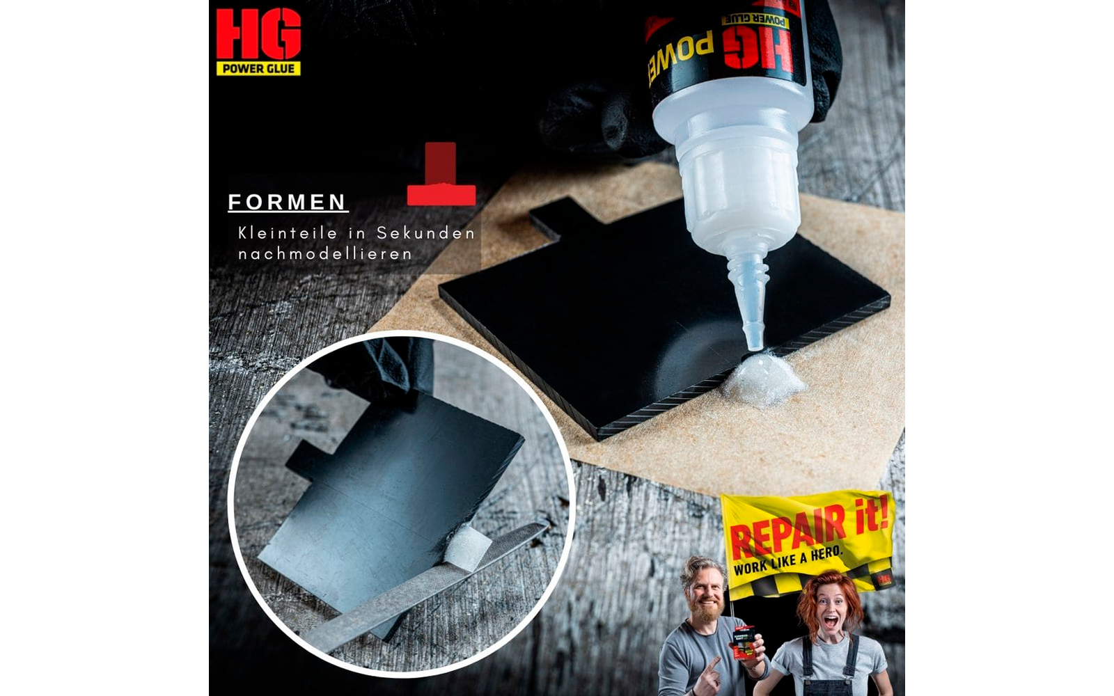 HGPower Glue Schweißnaht aus der Flasche Klebstoff Reparaturset Mini 2-teilig