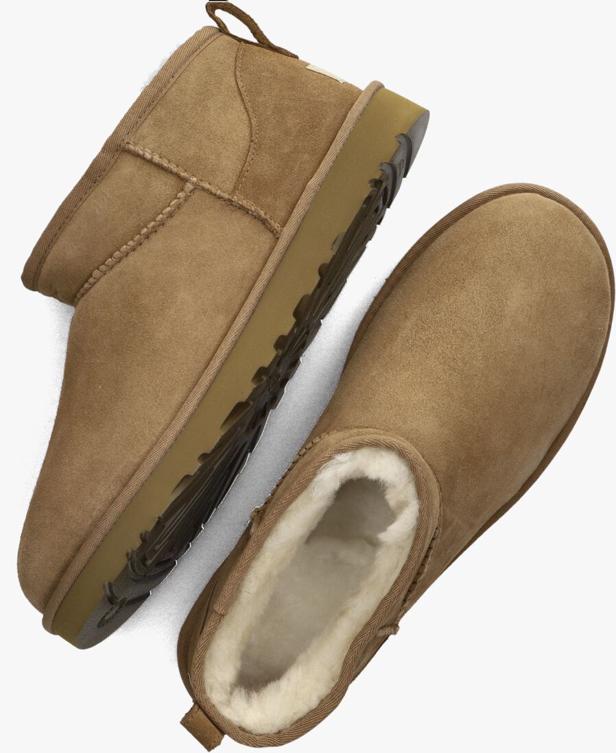cognac ugg vachtlaarzen m classic ultra mini