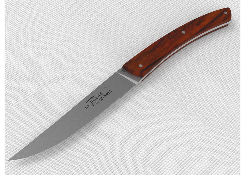 Service de 6 couteaux de table LE THIERS® avec un manche en bois de cocobolo et lame en acier inoxydable