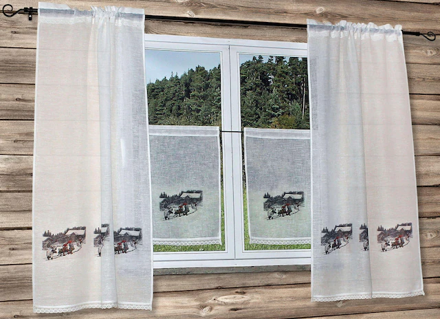 HOSSNER - ART OF HOME DECO Gardine »Wintermärchen« Stangendurchzug 1 Stk. tlg. Landhaus-Look