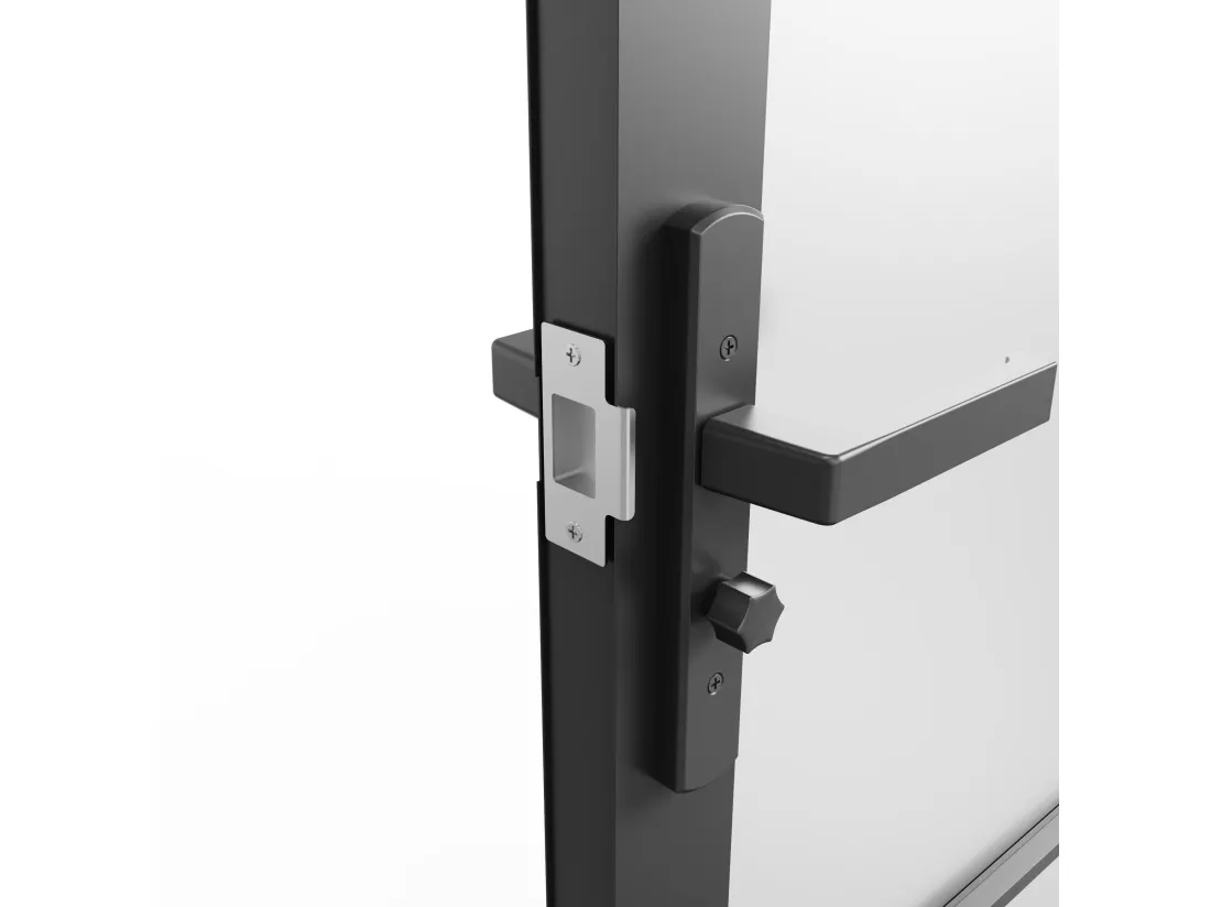 Bloc porte réversible à deux battants en aluminium et verre dépoli - 2 x H204 x L73 cm - Noir - MASERU