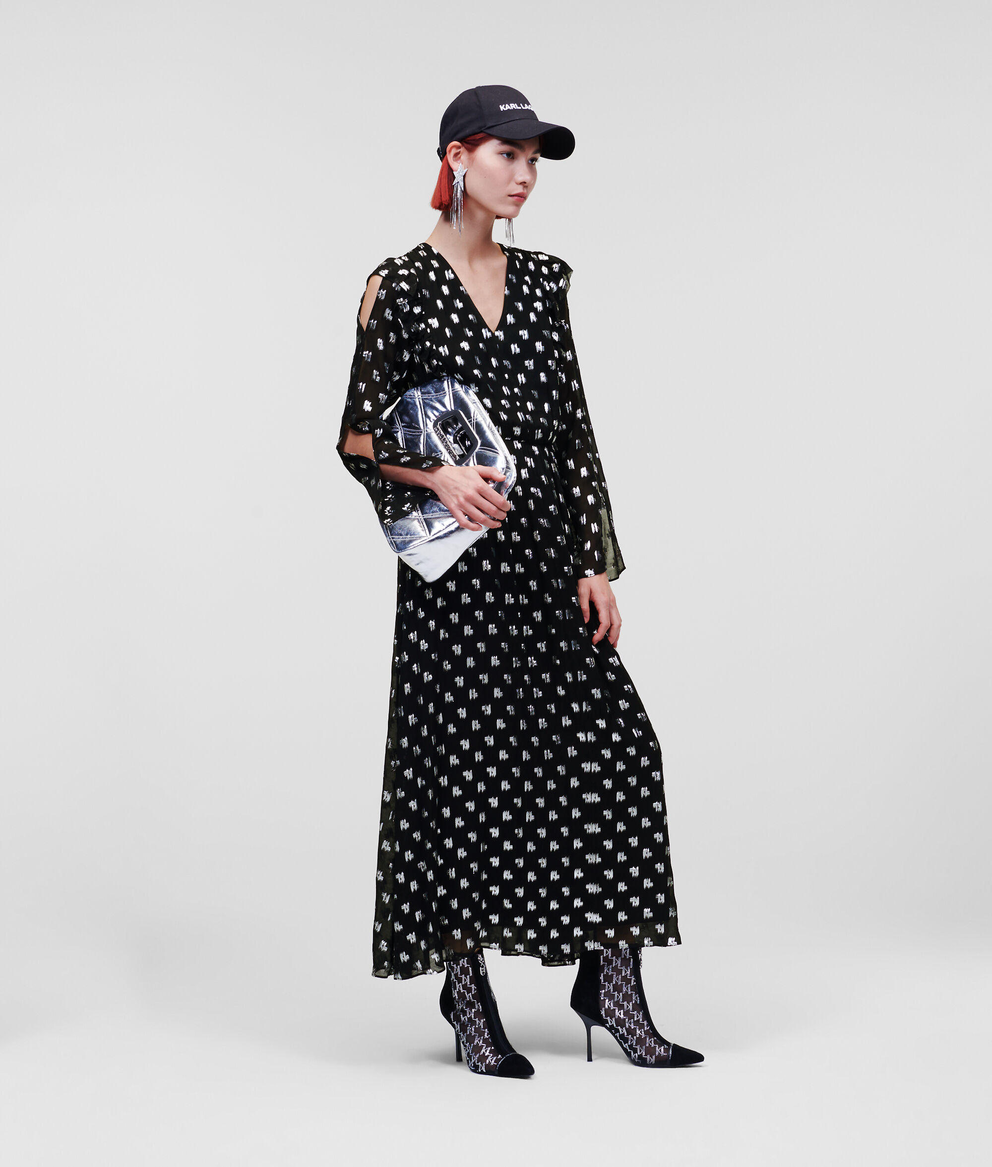 ROBE KL MONOGRAM MÉTALLISÉE
