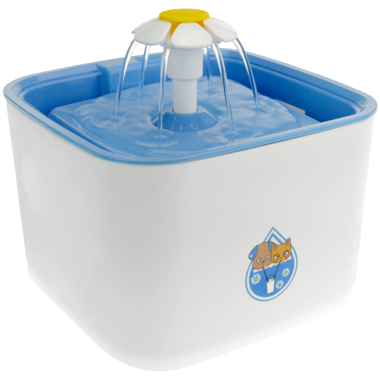 Fonte de água azul de 2,5 litros para cães e gatos. Fonte elétrica com dispensador de água filtrada para animais de estimação.