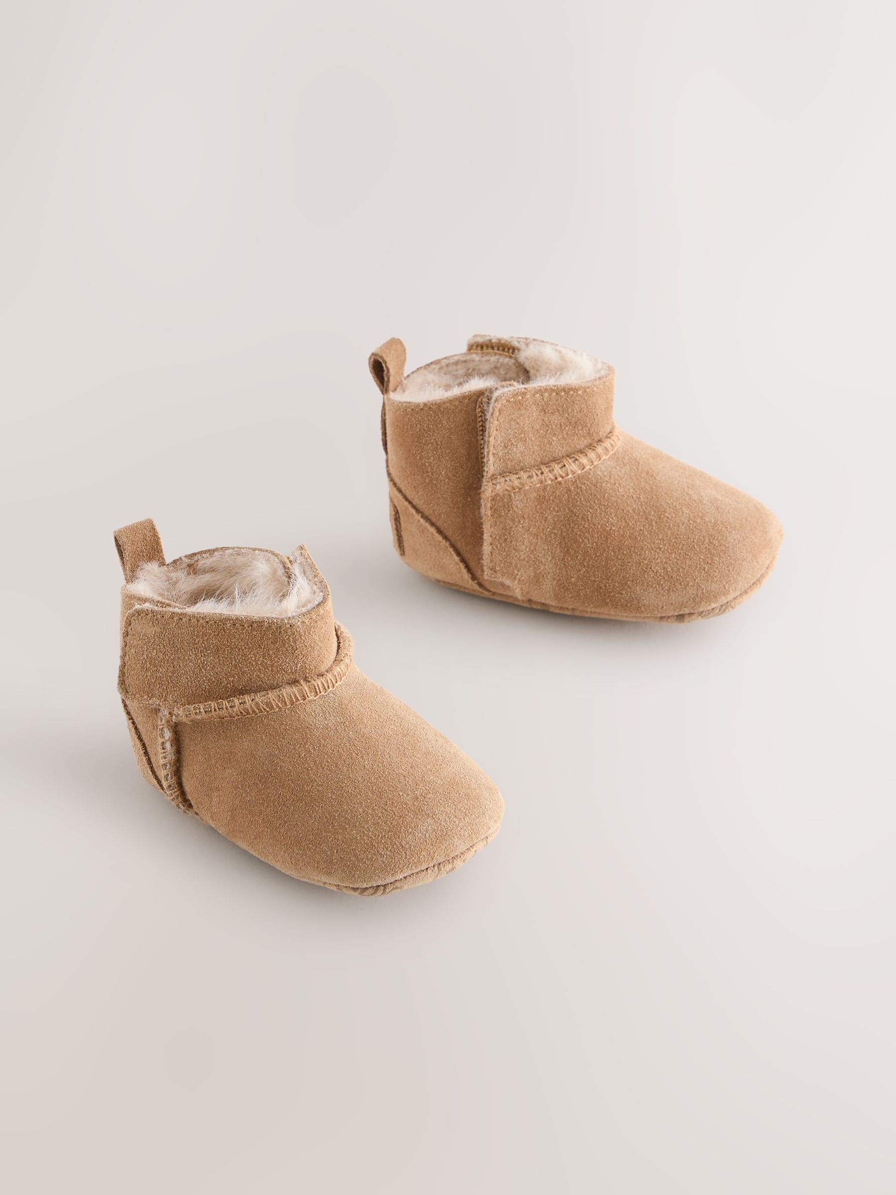 Lichtbruin - Suède baby-instaplaarsjes (0-24mnd)