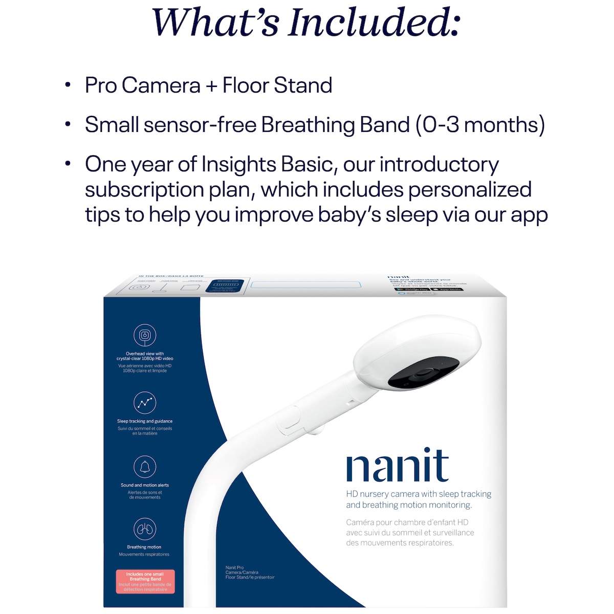 Nanit Pro Camera babymonitor N303SW (med gulvstativ)