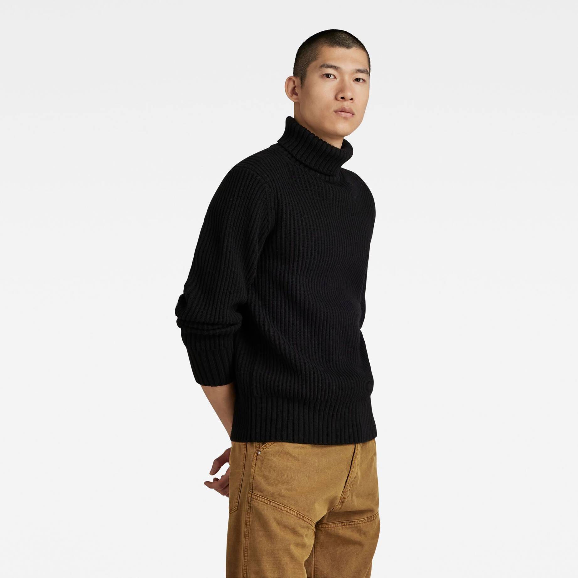 G-Star RAW| Herren Rollkragenpullover ESSENTIAL TURTLE KNIT mit Wolle Regular Fit