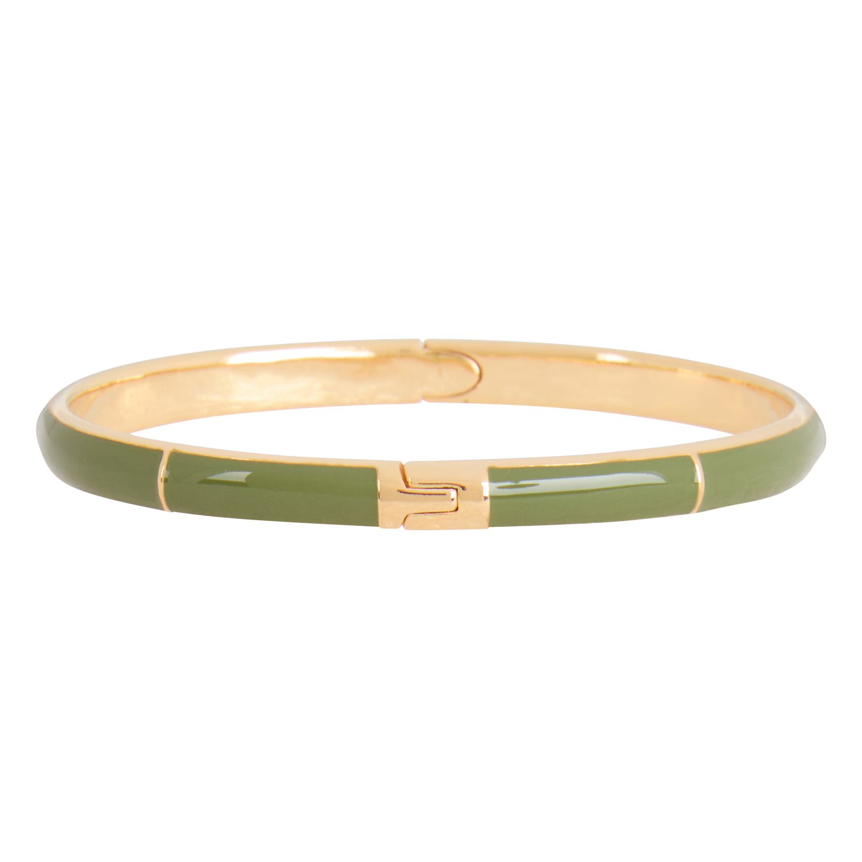 MINI MARKO - Bracelet jonc en laiton doré | Vert