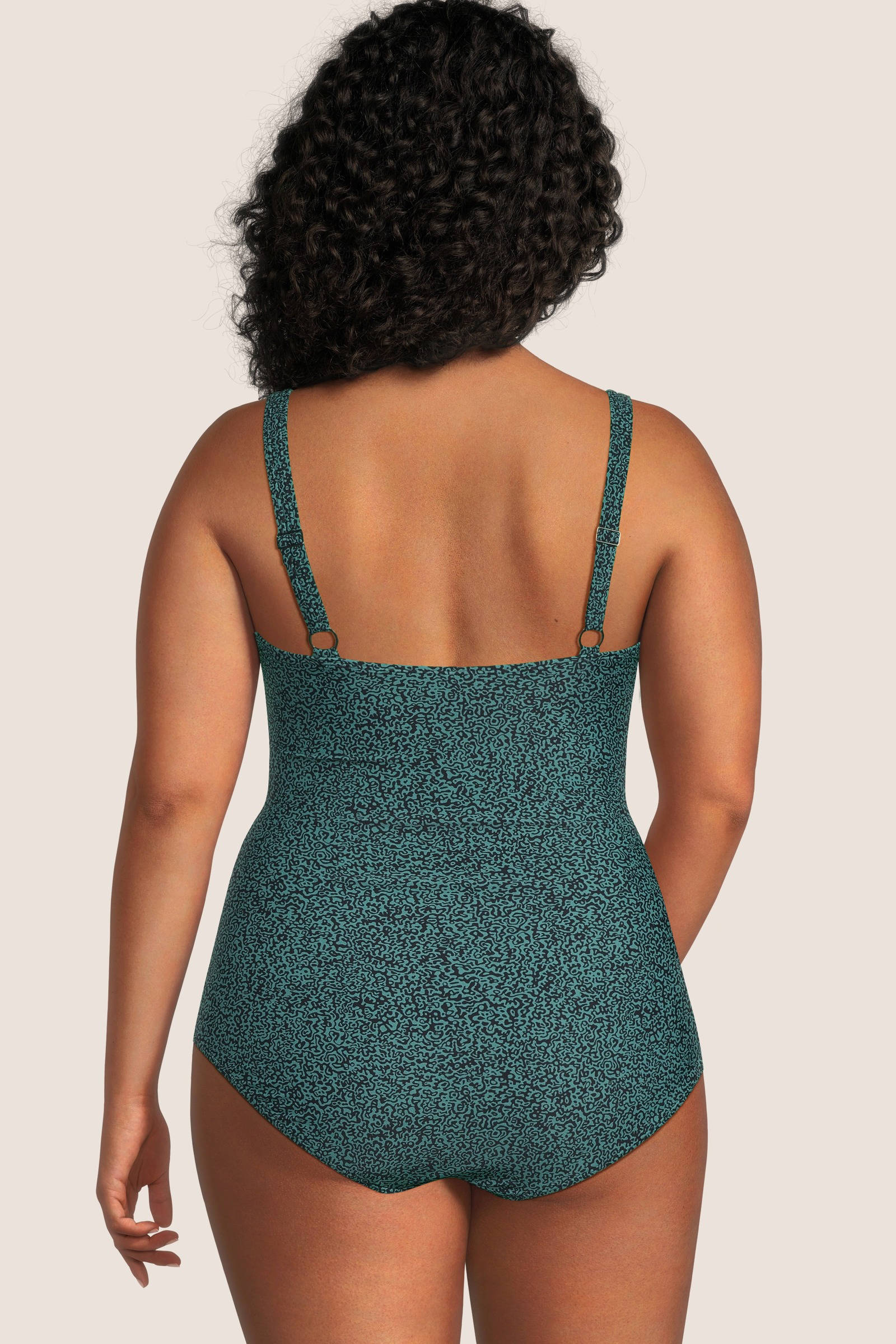 BEACHWAVE corrigerend badpak groen/zwart