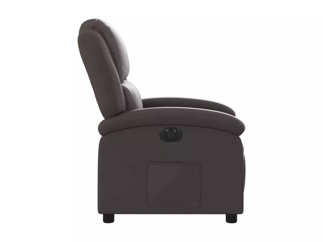 Fauteuil inclinable électrique marron foncé cuir véritable