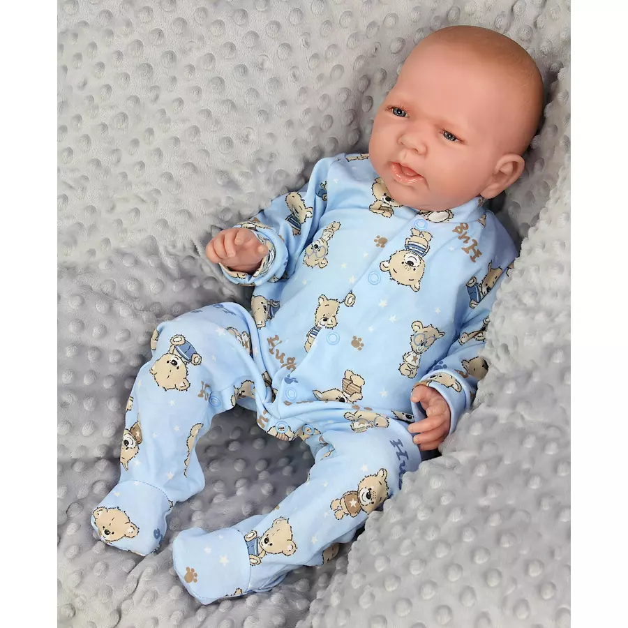 TupTam Baby Jungen Schlafstrampler mit Fuß 3er Pack blauweiß