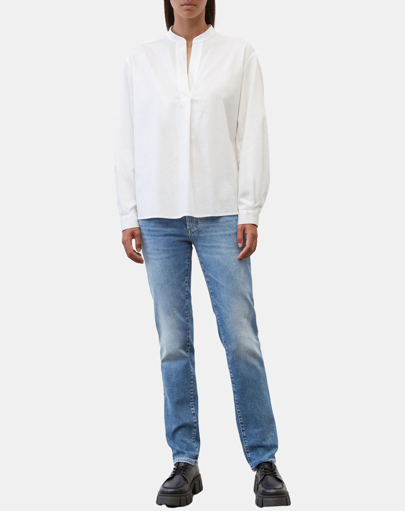 Marc O'Polo Blouse col ouvert blanche