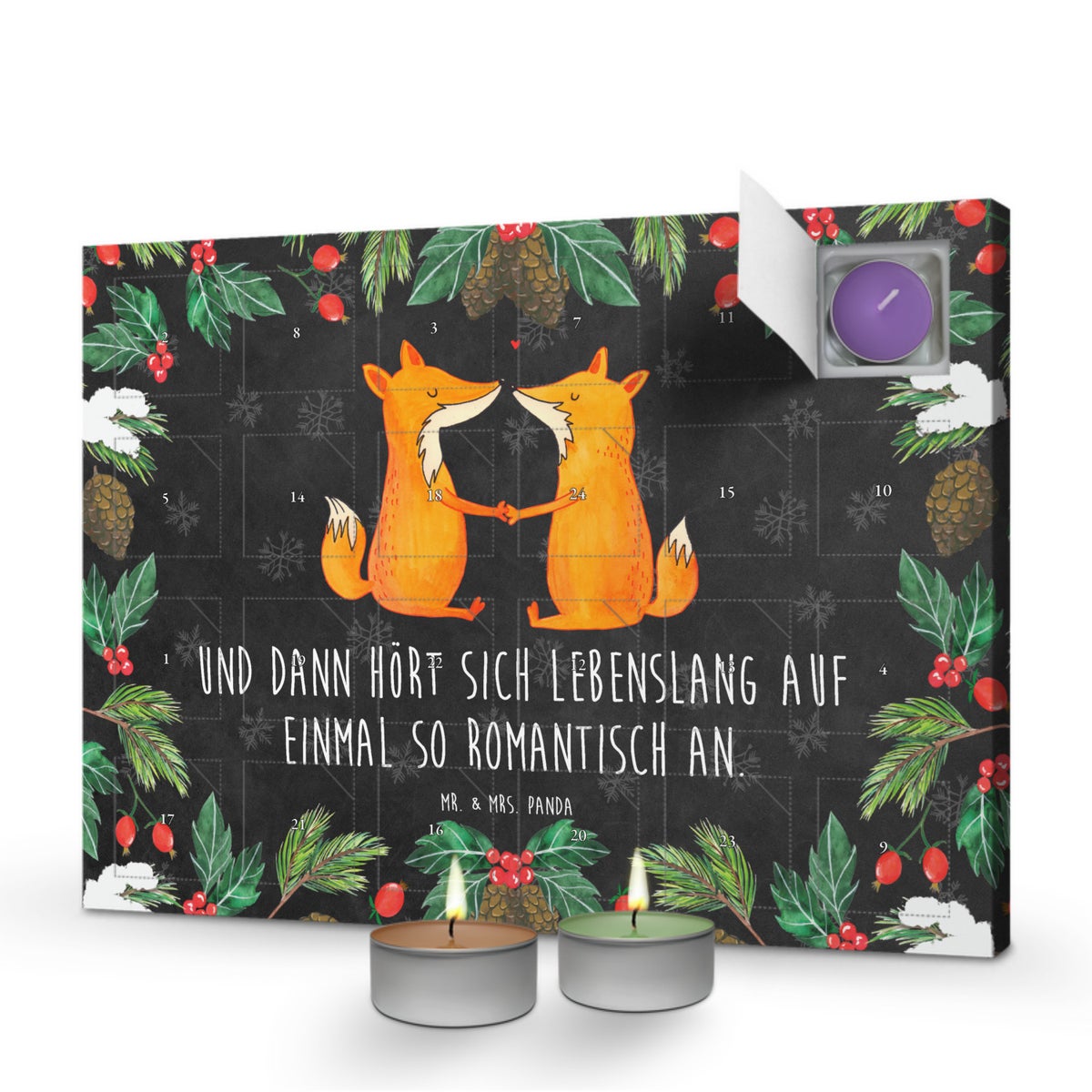 Mr. & Mrs. Panda Geurkaars Adventskalender Foxes Love - Zwart